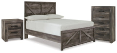 Best Deals Furniture - Ashley Furniture - Wynnlow Full Panel Bed, Chest and Nightstand - Full Panel Bed, Chest and Nightstand / Gray - B440B42