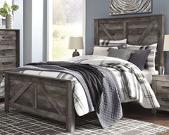 Best Deals Furniture - Ashley Furniture - Wynnlow Queen Crossbuck Panel Bed - Queen Crossbuck Panel Bed / Gray - B440B9