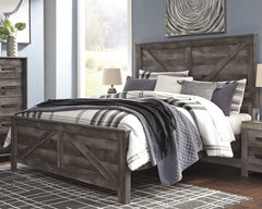 Best Deals Furniture - Ashley Furniture - Wynnlow King Crossbuck Panel Bed - King Crossbuck Panel Bed / Gray - B440B11