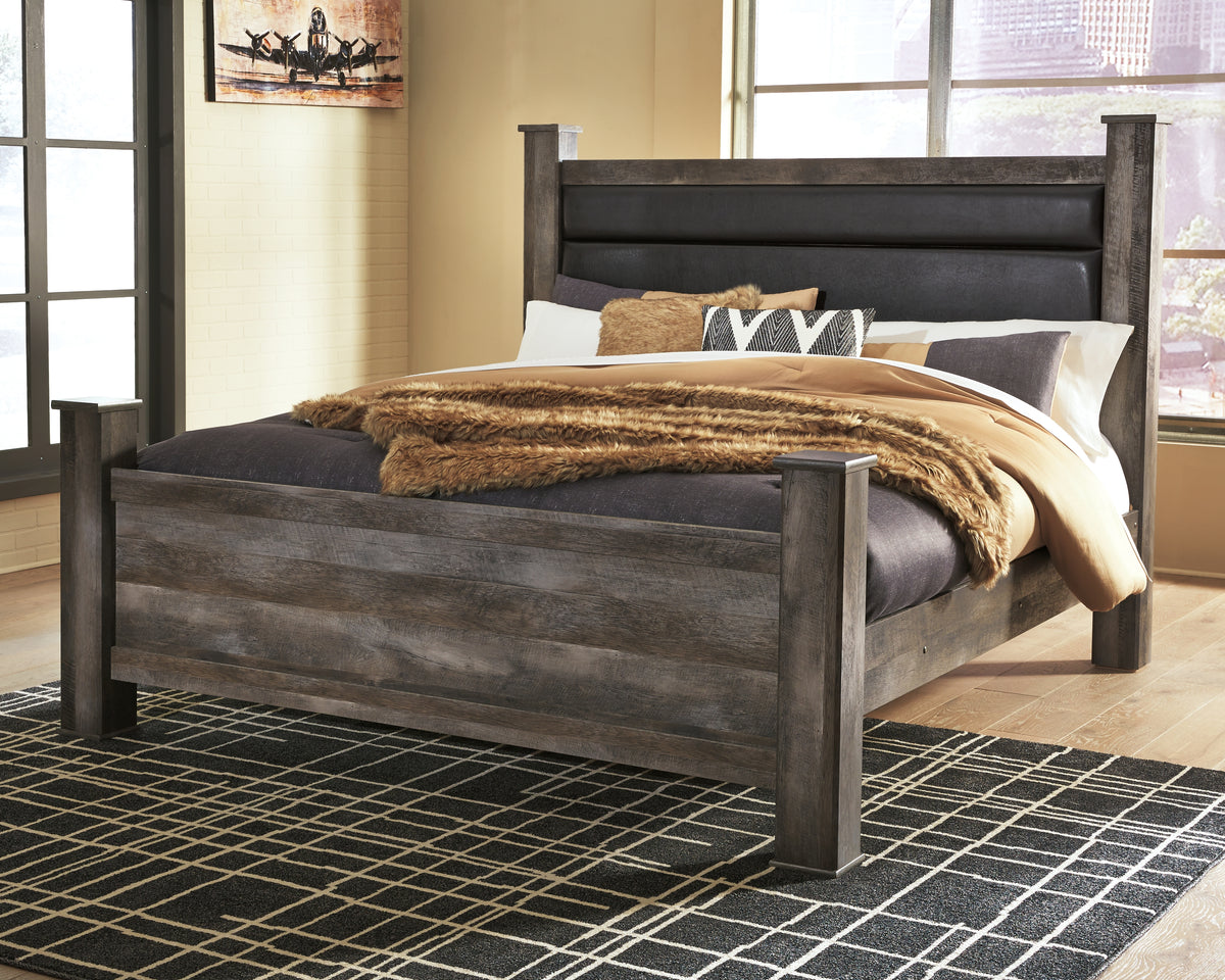 Best Deals Furniture - Ashley Furniture - Wynnlow King Poster Bed - King Poster Bed / Gray - B440B6