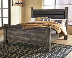 Best Deals Furniture - Ashley Furniture - Wynnlow King Poster Bed - King Poster Bed / Gray - B440B6