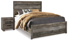 Best Deals Furniture - Ashley Furniture - Wynnlow Queen Panel Bed and Nightstand - Queen Panel Bed and Nightstand / Gray - B440B44