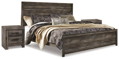 Best Deals Furniture - Ashley Furniture - Wynnlow King Panel Bed and 2 Nightstands - King Panel Bed and 2 Nightstands / Gray - B440B45