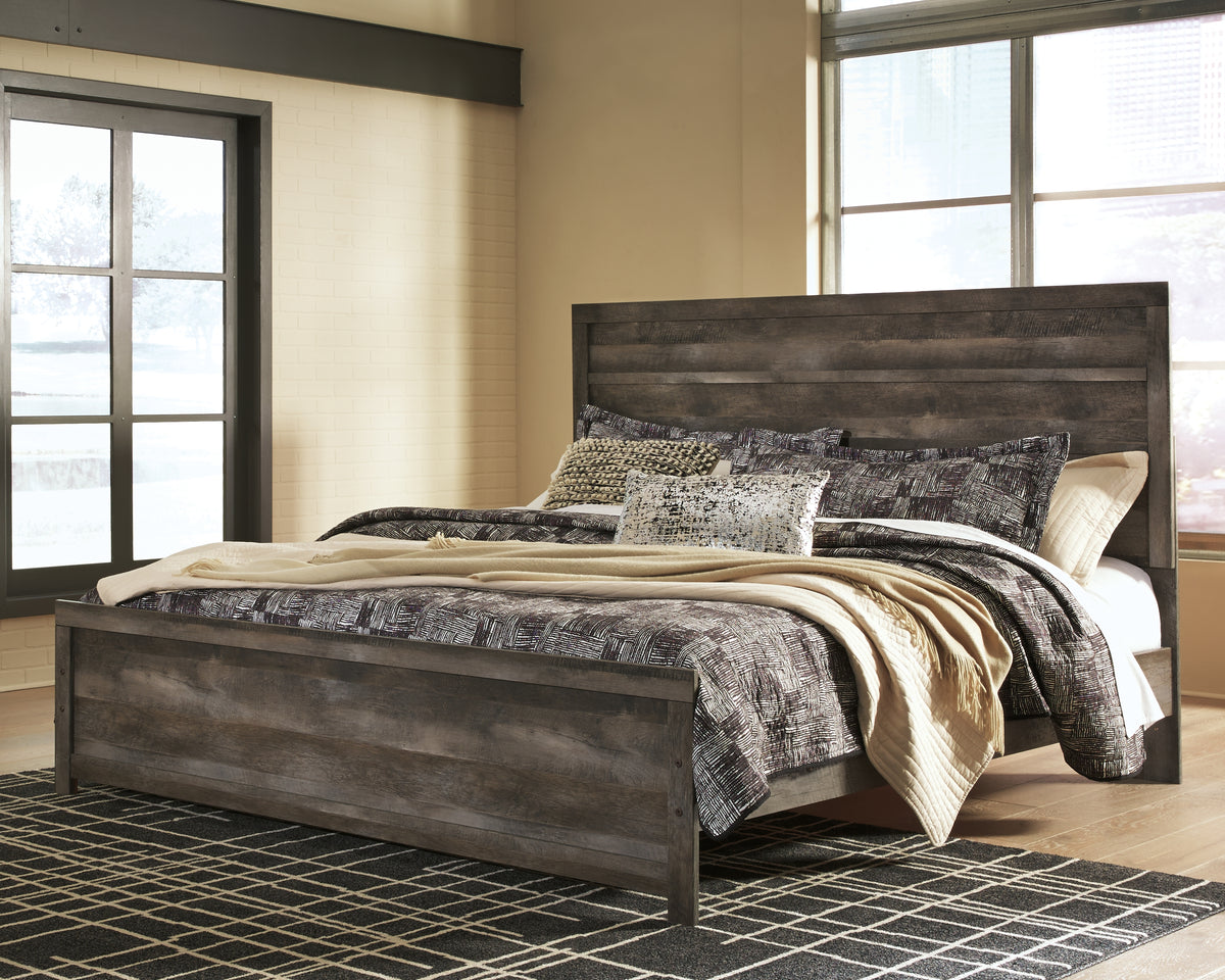Best Deals Furniture - Ashley Furniture - Wynnlow King Panel Bed - King Panel Bed / Gray - B440B8