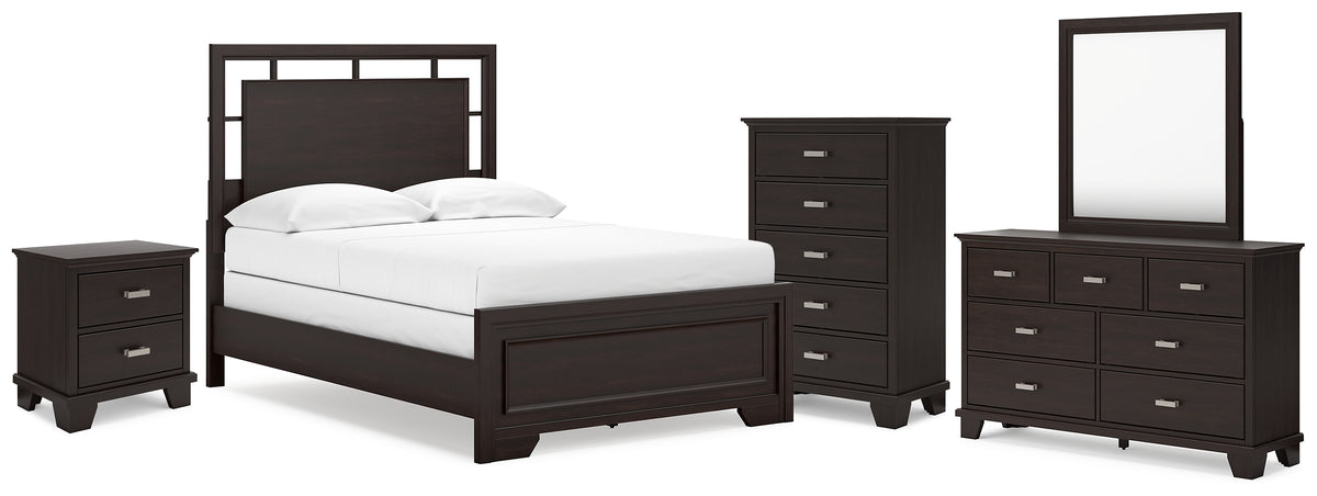 Best Deals Furniture - Ashley Furniture - Covetown Full Panel Bed, Dresser, Mirror, Chest and Nightstand - Full Panel Bed, Dresser, Mirror, Chest and Nightstand - B441B13