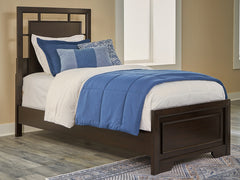 Best Deals Furniture - Ashley Furniture - Covetown Twin Panel Bed - Twin Panel Bed / Dark Brown - B441B2