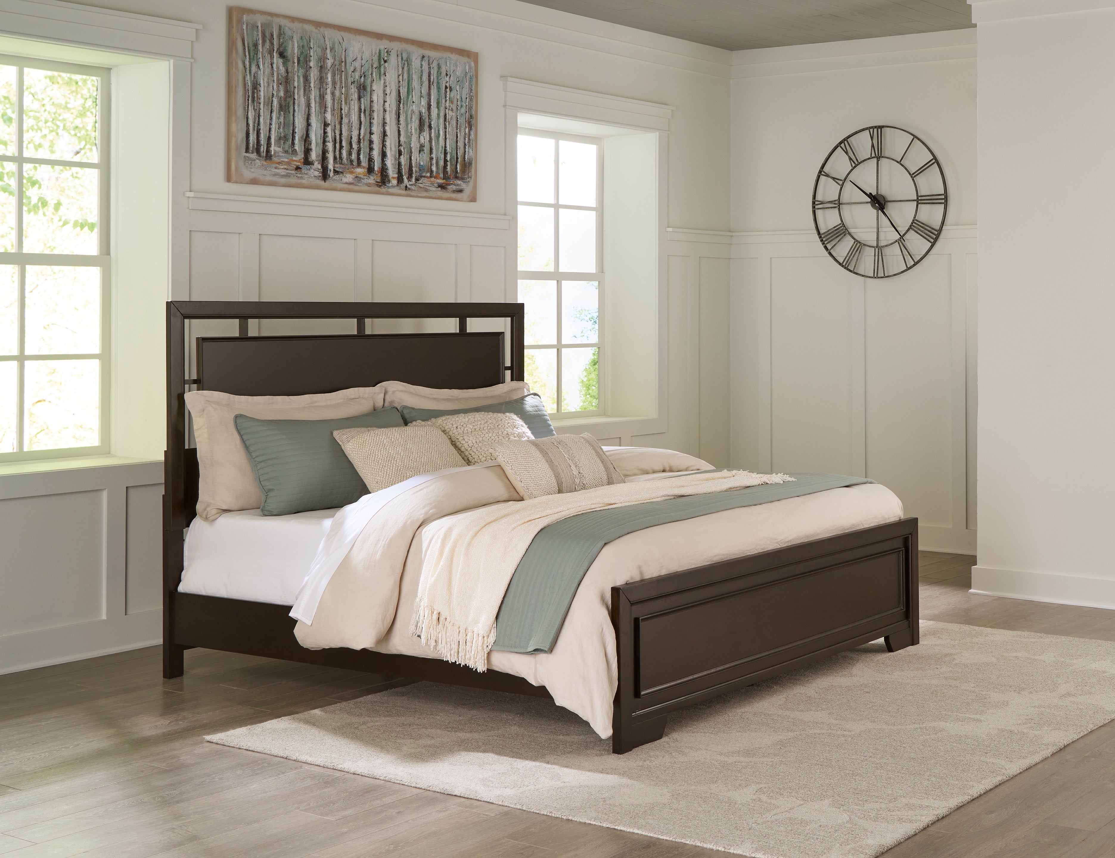 Best Deals Furniture - Ashley Furniture - Covetown King Panel Bed - King Panel Bed / Dark Brown - B441B8