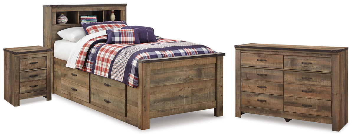 Best Deals Furniture - Ashley Furniture - Trinell Twin Bookcase Storage Bed, Dresser and Nightstand - Twin Bookcase Storage Bed, Dresser and Nightstand - B446B100
