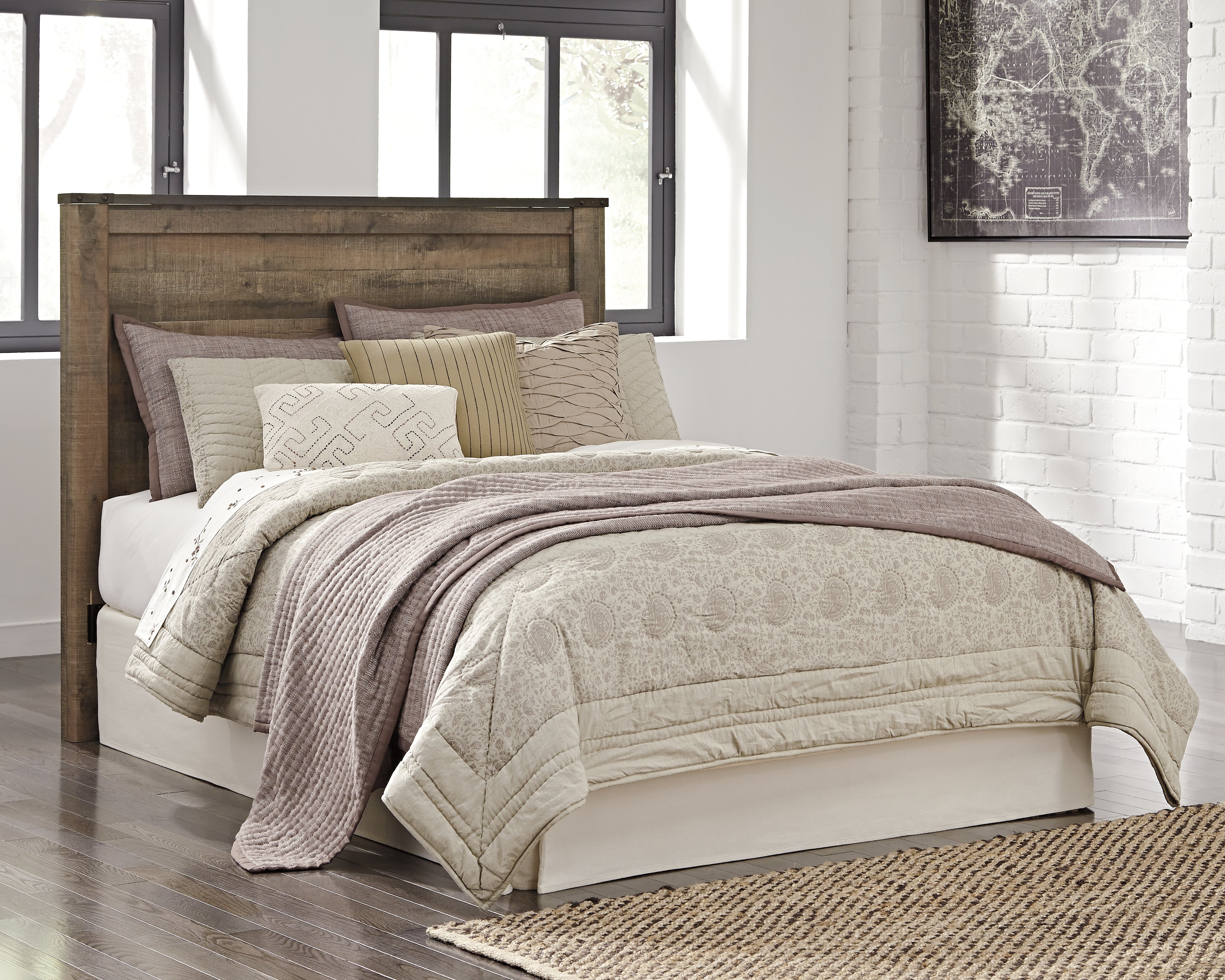 Trinell Queen Panel Headboard, Dresser, Mirror, Chest and Nightstand