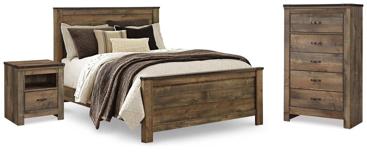 Best Deals Furniture - Ashley Furniture - Trinell Queen Panel Bed, Chest and 2 Nightstands - Queen Panel Bed, Chest and 2 Nightstands - B446B59