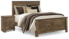 Best Deals Furniture - Ashley Furniture - Trinell Queen Panel Bed and Nightstand - Queen Panel Bed and Nightstand / Brown - B446B58
