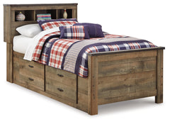 Trinell Twin Bookcase Storage Bed, Dresser, Mirror and Nightstand