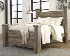 Best Deals Furniture - Ashley Furniture - Trinell Queen Poster Bed - Queen Poster Bed / Brown - B446B40