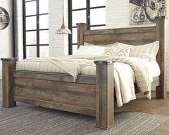 Best Deals Furniture - Ashley Furniture - Trinell King Poster Bed - King Poster Bed / Brown - B446B45