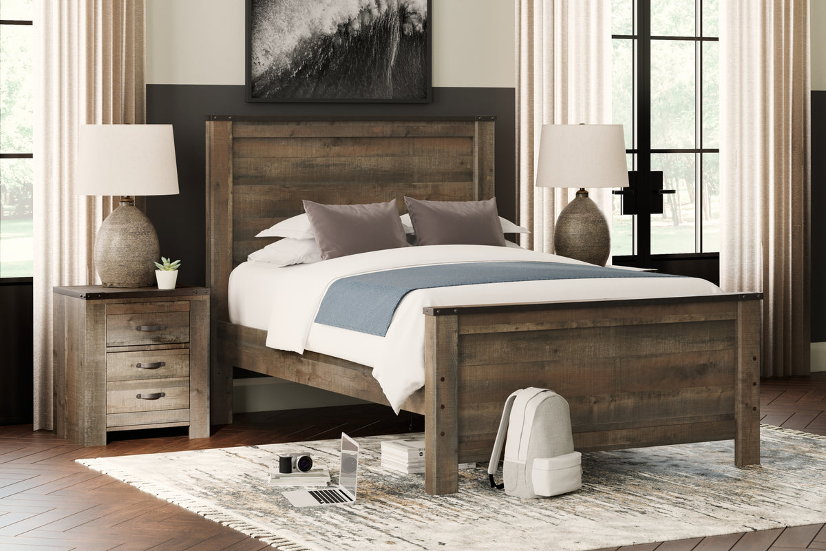 Best Deals Furniture - Ashley Furniture - Trinell Full Panel Bed - Full Panel Bed / Brown - B446B3