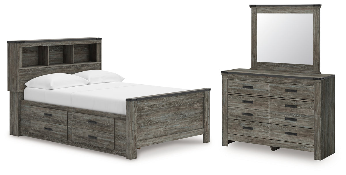 Best Deals Furniture - Ashley Furniture - Frandern Full Bookcase Bed with Storage, Dresser and Mirror - Full Bookcase Bed with Storage, Dresser and Mirror - B4480B11