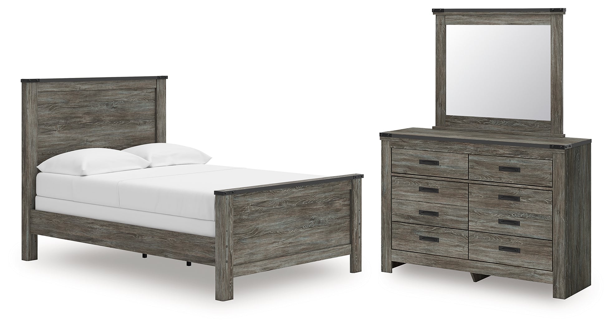 Best Deals Furniture - Ashley Furniture - Frandern Full Panel Bed, Dresser and Mirror - Full Panel Bed, Dresser and Mirror - B4480B20