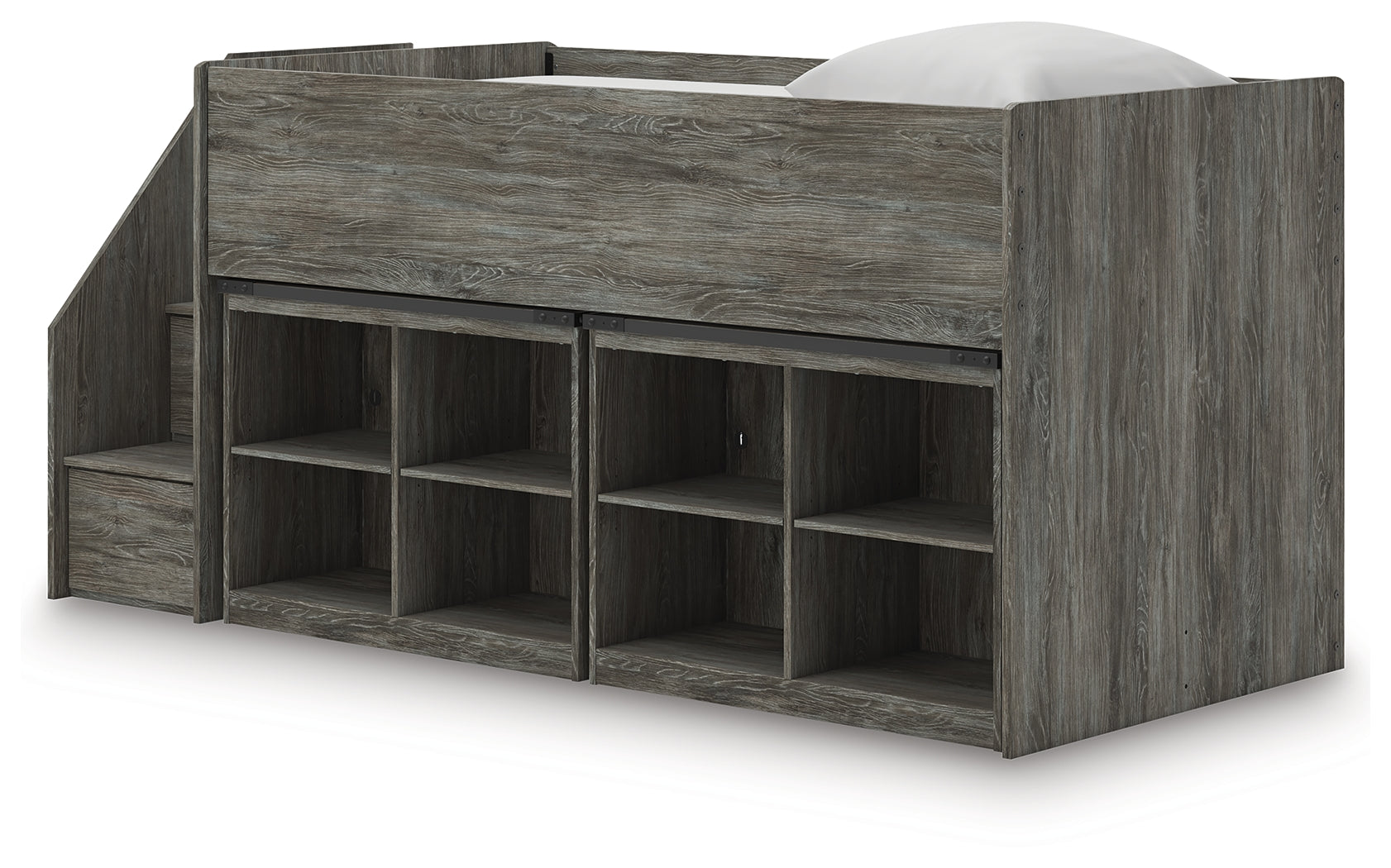 Frandern Twin Loft  Bed with Bookcase Storage