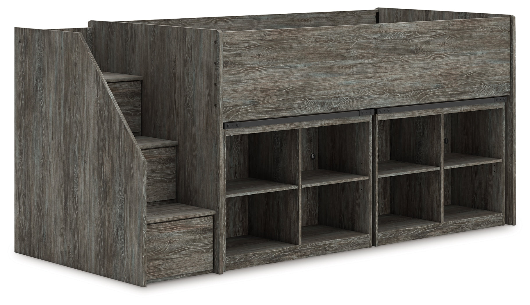 Frandern Twin Loft  Bed with Bookcase Storage