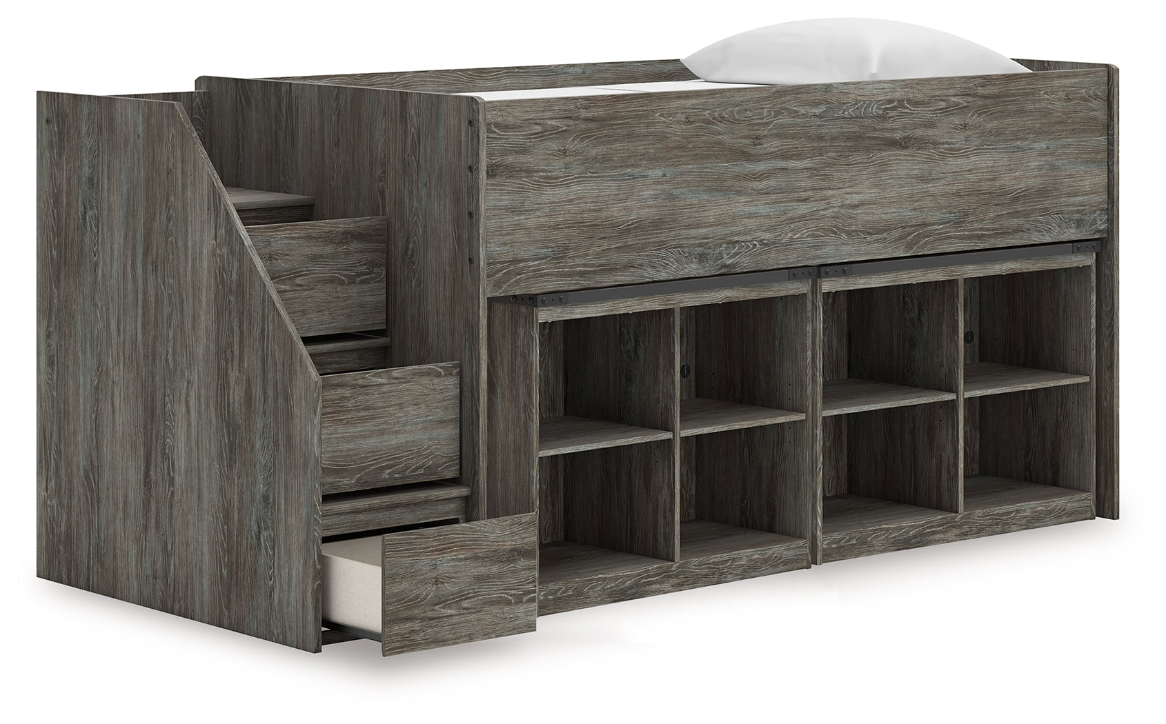 Frandern Twin Loft  Bed with Bookcase Storage