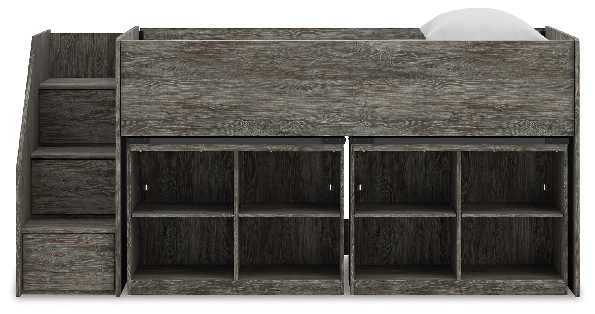 Frandern Twin Loft  Bed with Bookcase Storage