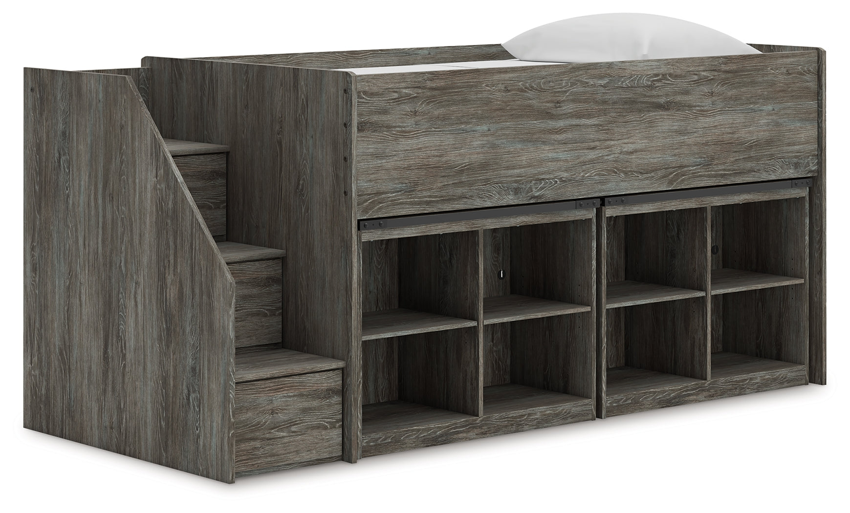 Frandern Twin Loft  Bed with Bookcase Storage