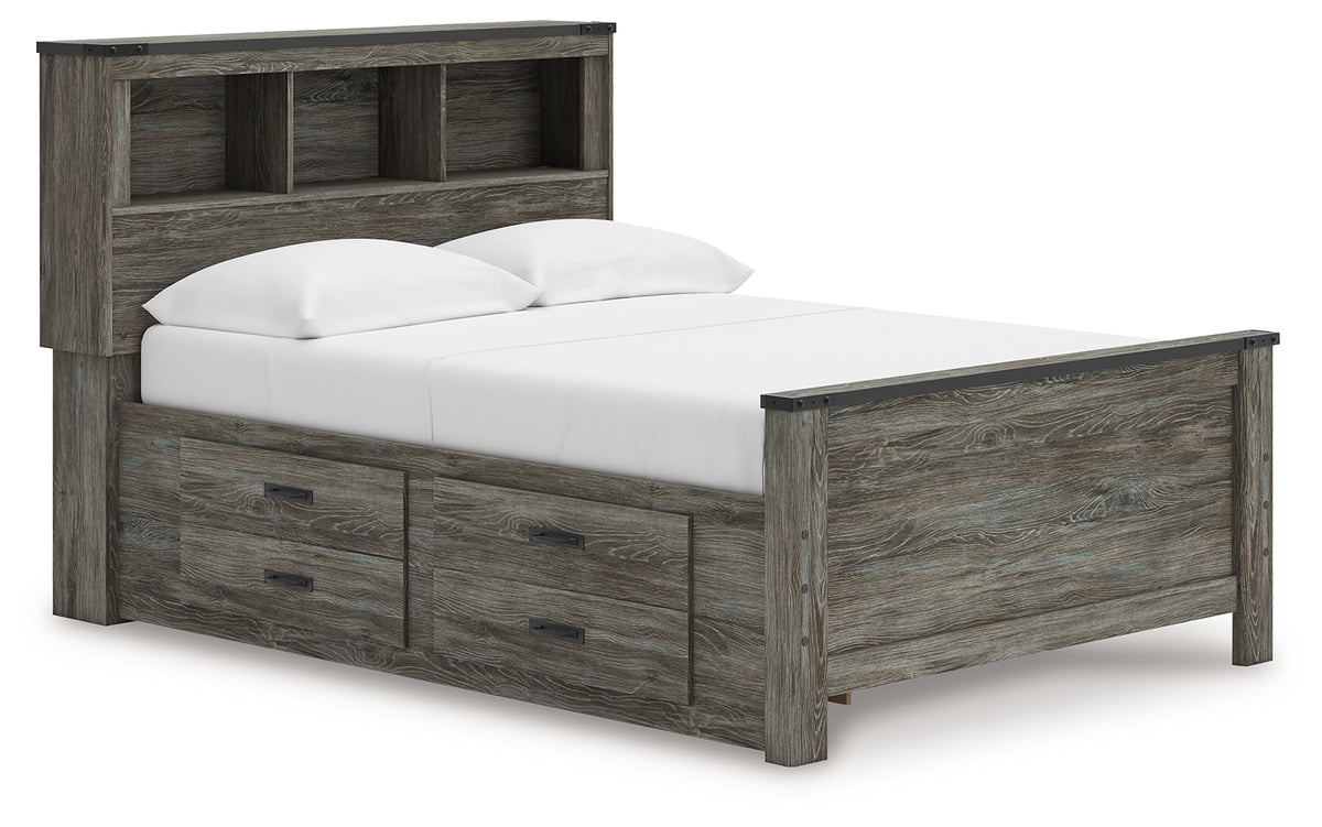 Best Deals Furniture - Ashley Furniture - Frandern Full Bookcase Panel Bed with Storage - Full Bookcase Panel Bed with Storage / Gray - B4480B9