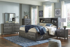 Best Deals Furniture - Ashley Furniture - Caitbrook King Storage Bed, Dresser, Mirror, Chest and 2 Nightstands - King Storage Bed, Dresser, Mirror, Chest and 2 Nightstands / Gray - B476B24