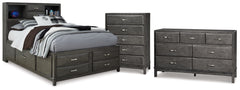 Best Deals Furniture - Ashley Furniture - Caitbrook Full Storage Bed, Dresser and Chest - Full Storage Bed, Dresser and Chest / Gray - B476B34