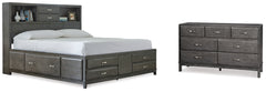 Best Deals Furniture - Ashley Furniture - Caitbrook Queen Storage Bed and Dresser - Queen Storage Bed and Dresser / Gray - B476B17