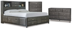 Best Deals Furniture - Ashley Furniture - Caitbrook Queen Storage Bed, Dresser and Chest - Queen Storage Bed, Dresser and Chest / Gray - B476B8
