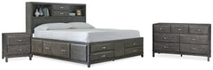Best Deals Furniture - Ashley Furniture - Caitbrook King Storage Bed, Dresser and Nightstand - King Storage Bed, Dresser and Nightstand / Gray - B476B12