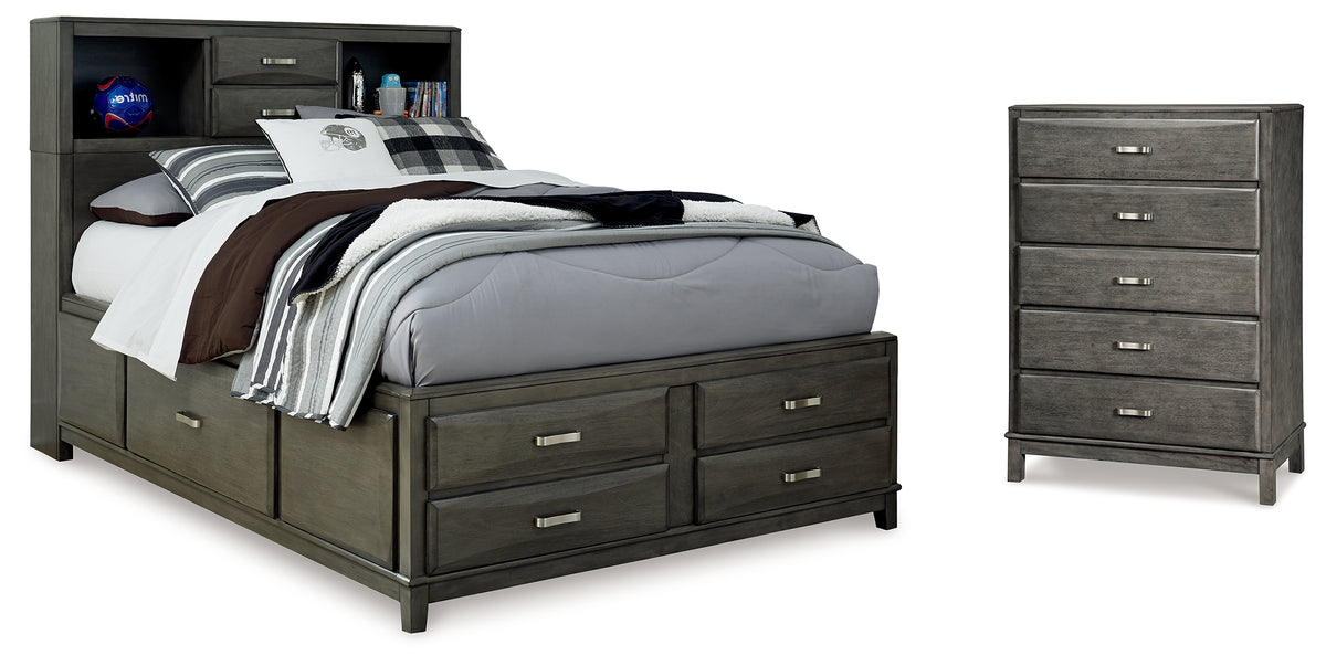 Best Deals Furniture - Ashley Furniture - Caitbrook Full Storage Bed and Chest - Full Storage Bed and Chest / Gray - B476B27