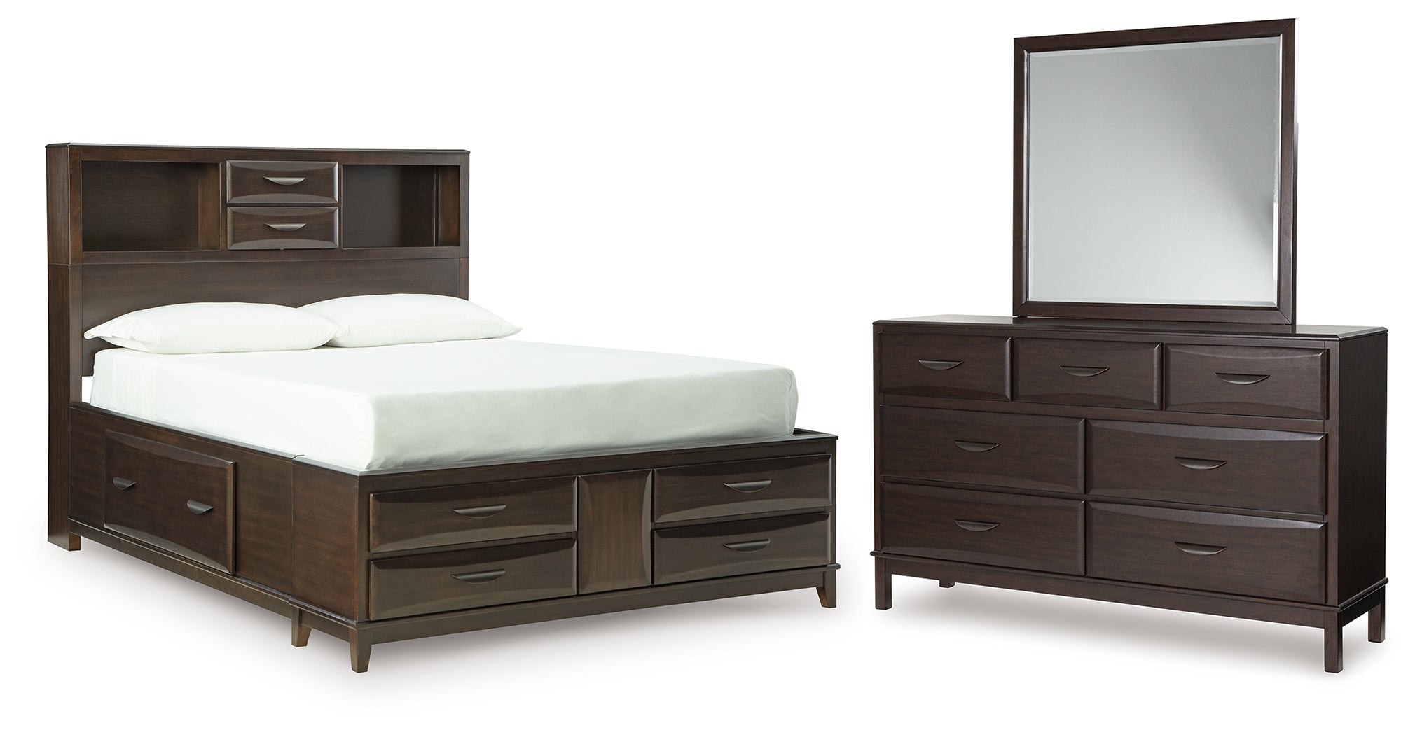 Best Deals Furniture - Ashley Furniture - Vanmore Queen Storage Bed, Dresser and Mirror - Queen Storage Bed, Dresser and Mirror - B479B3