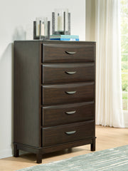Best Deals Furniture - Ashley Furniture - Vanmore Chest of Drawers - Five Drawer Chest / Dark Brown - B479-46