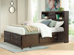 Best Deals Furniture - Ashley Furniture - Vanmore Queen Storage Bed - Queen Storage Bed / Dark Brown - B479B2
