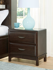 Best Deals Furniture - Ashley Furniture - Vanmore Bedroom - Two Drawer Night Stand / Dark Brown - B479-92