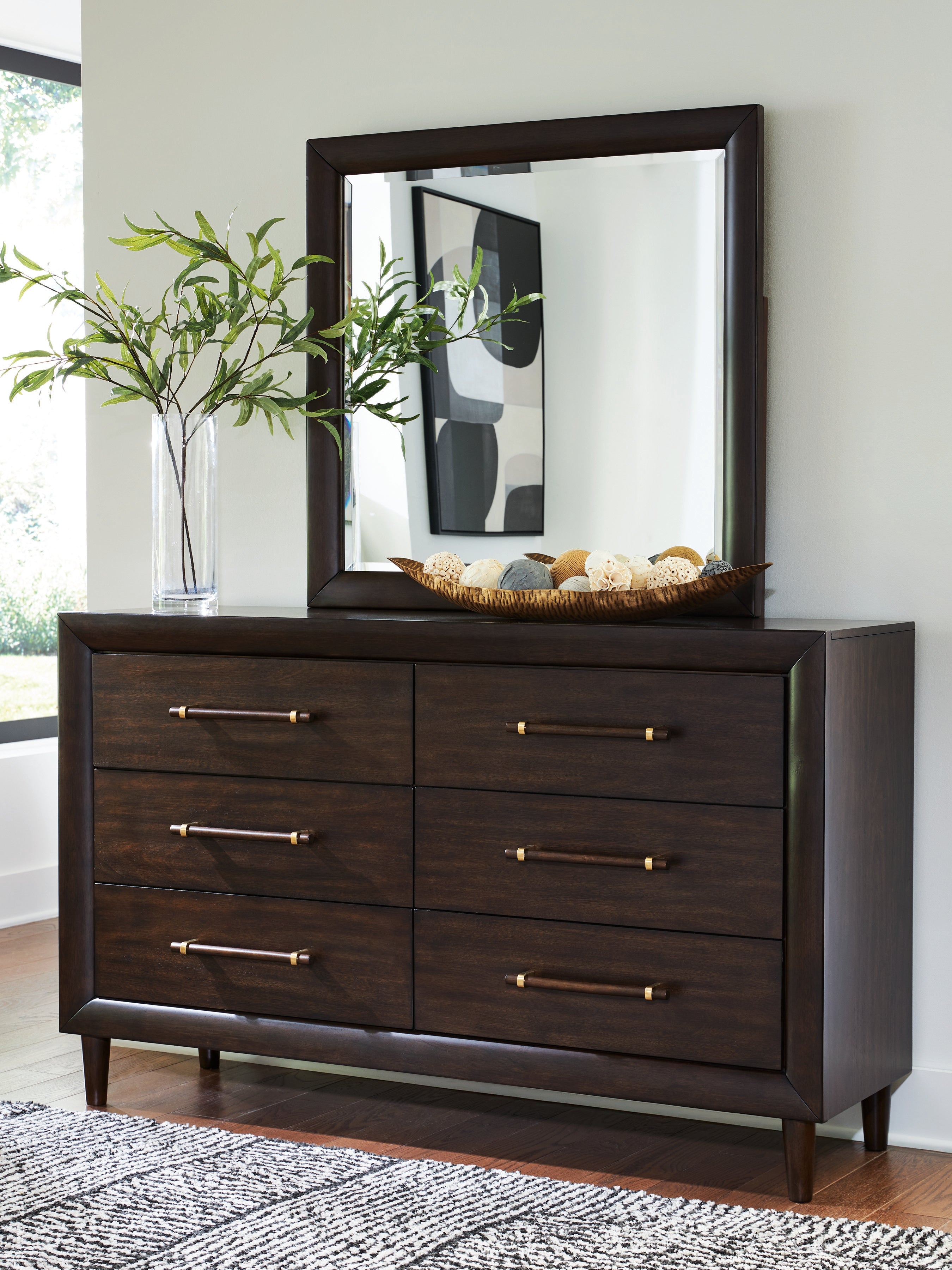 Best Deals Furniture - Ashley Furniture - Dantenton Dresser and Mirror - Dresser and Mirror - B611B1