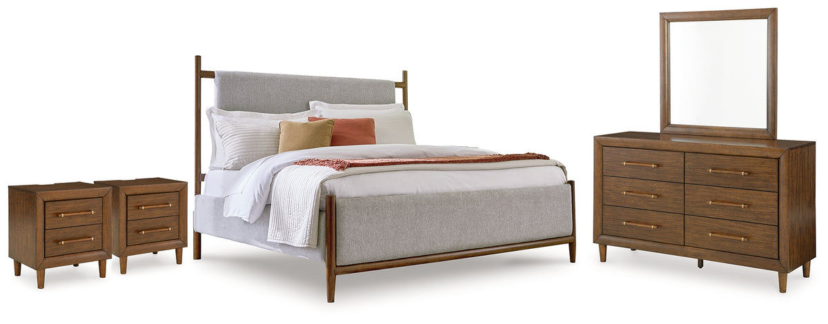 Best Deals Furniture - Ashley Furniture - Lyncott Queen Upholstered Bed, Dresser, Mirror and 2 Nightstands - Queen Upholstered Bed, Dresser, Mirror and 2 Nightstands - B615B14
