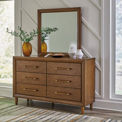 Best Deals Furniture - Ashley Furniture - Lyncott Dresser and Mirror - Dresser and Mirror / Brown - B615B1