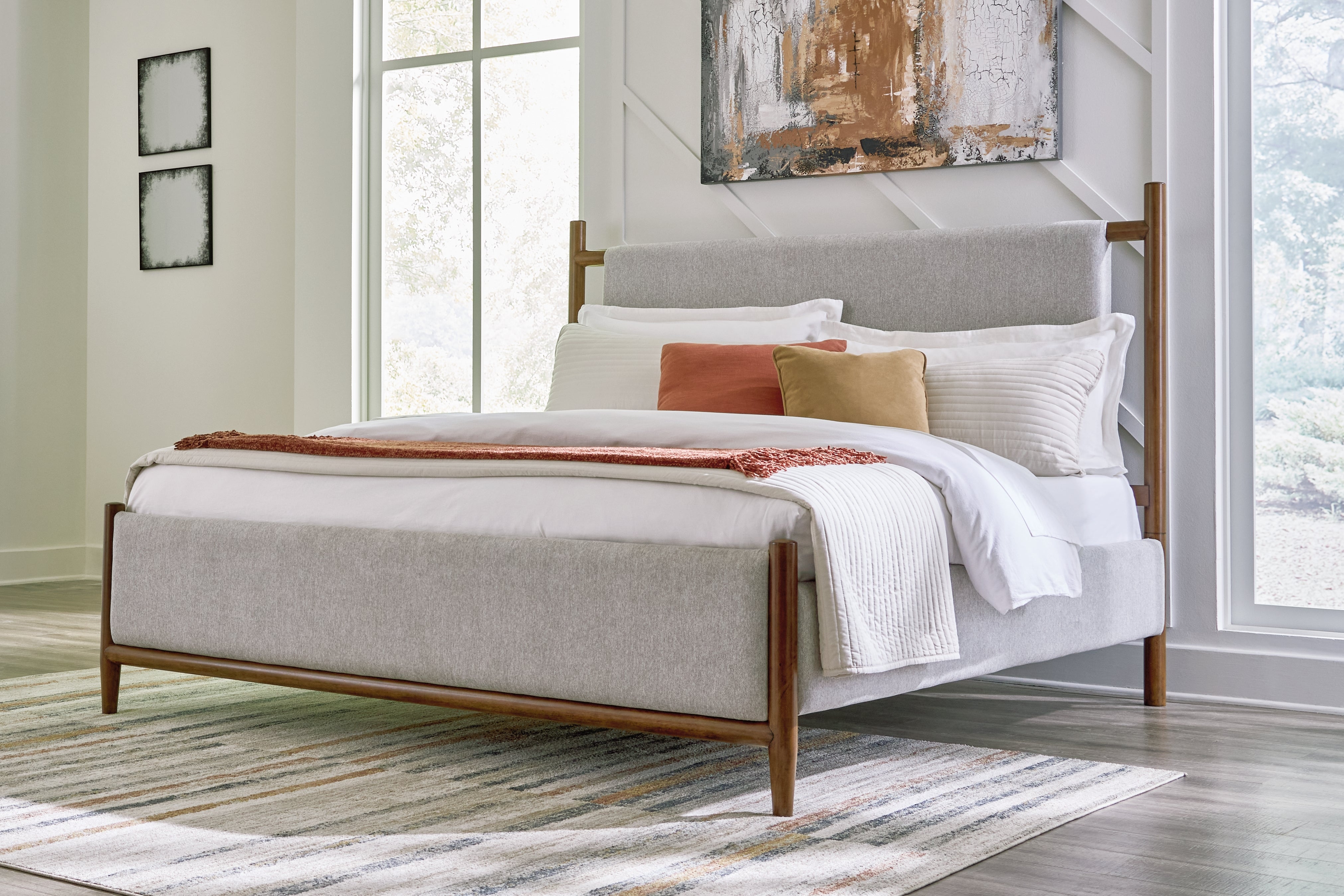 Best Deals Furniture - Ashley Furniture - Lyncott King Upholstered Bed - King Upholstered Bed / Brown - B615B6