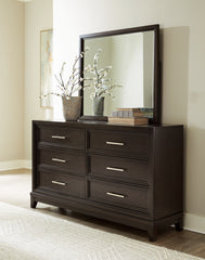 Best Deals Furniture - Ashley Furniture - Neymorton Dresser and Mirror - Dresser and Mirror / Dark Grayish Brown - B618B1