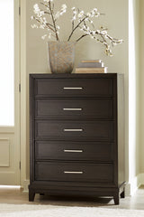 Best Deals Furniture - Ashley Furniture - Neymorton Chest of Drawers - Five Drawer Chest / Dark Grayish Brown - B618-46