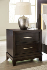 Best Deals Furniture - Ashley Furniture - Neymorton Nightstand - Two Drawer Night Stand / Dark Grayish Brown - B618-92