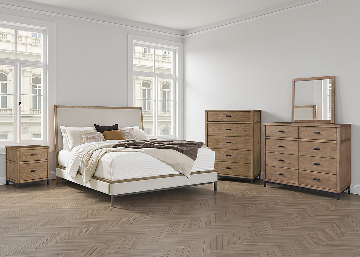 Best Deals Furniture - Ashley Furniture - Tomtyn Queen Upholstered Bed - Queen Upholstered Bed / Light Brown - B622B2