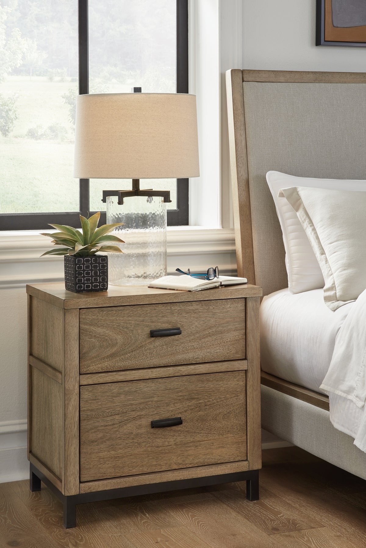 Best Deals Furniture - Ashley Furniture - Tomtyn Nightstand - Two Drawer Night Stand / Light Brown - B622-92