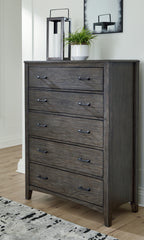 Best Deals Furniture - Ashley Furniture - Montillan Chest of Drawers - Five Drawer Chest / Grayish Brown - B651-46