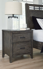 Best Deals Furniture - Ashley Furniture - Montillan Nightstand - Two Drawer Night Stand / Grayish Brown - B651-92
