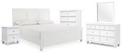 Best Deals Furniture - Ashley Furniture - Fortman King Panel Bed, Dresser, Mirror, Chest and Nightstand - King Panel Bed, Dresser, Mirror, Chest and Nightstand - B680B18