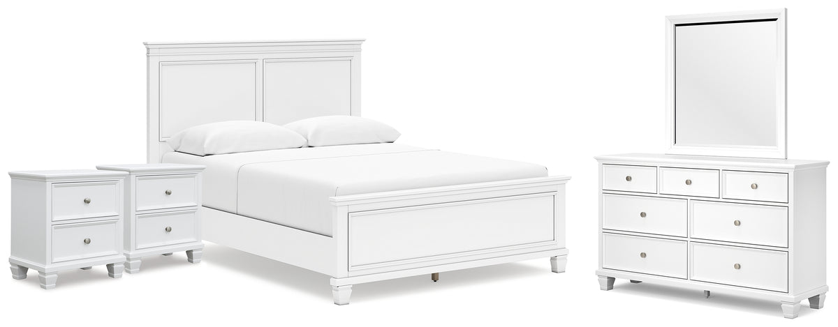 Best Deals Furniture - Ashley Furniture - Fortman Queen Panel Bed, Dresser, Mirror and 2 Nightstands - Queen Panel Bed, Dresser, Mirror and 2 Nightstands - B680B16